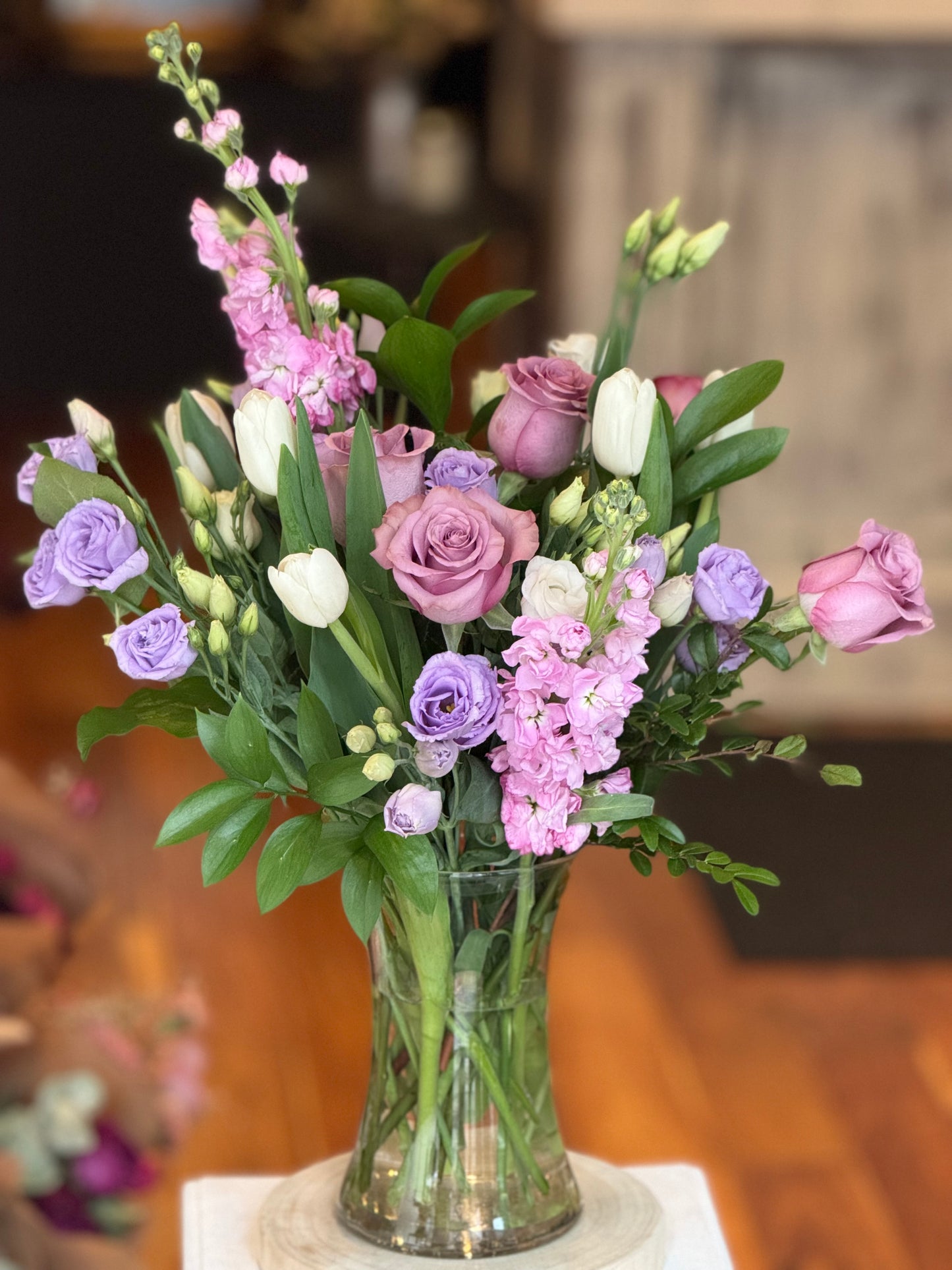 Lavender garden vase