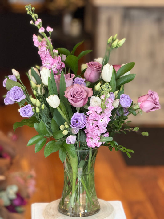 Lavender garden vase