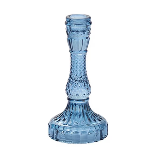 Tall Blue Candlestick Holder