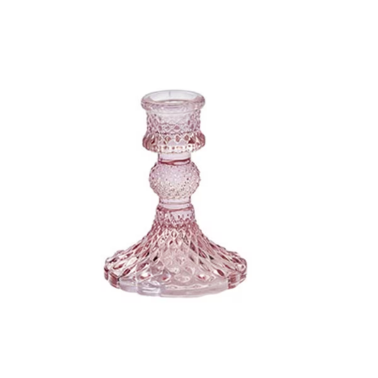 Short Pink Candlestick Holder